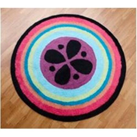 Ricki'S Rugs Magical Michayla 3x3 Round Rug; Black; Pink; Turquoise; Orange; Green; Purple RI743393
